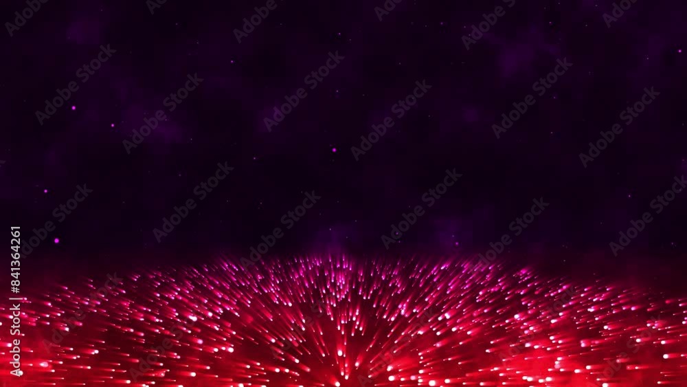 Wall mural red particles game background animation, seamless loop. 4k video