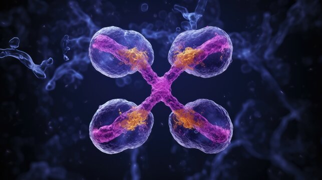 Photograph of a pair of homologous chromosomes during meiosis, highlighting the process of synapsis and crossing over