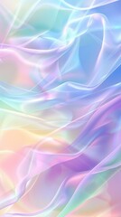 Obraz premium soft satin wave, light effect, holographic colors, texture with smooth flowing patterns, background design, fashion and digital art , shiny surface