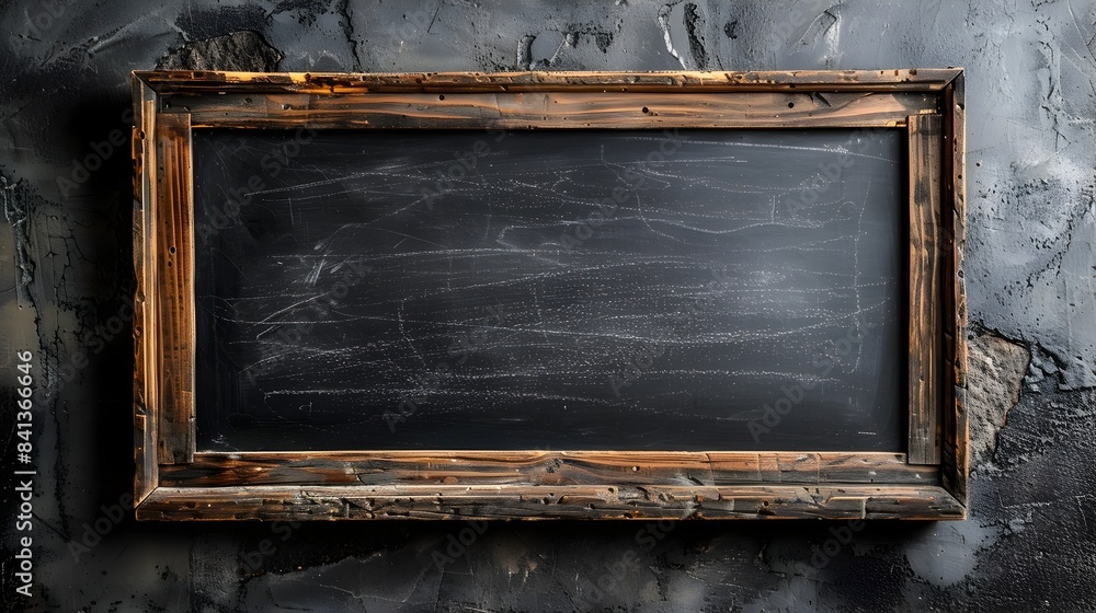 Poster vintage rustic chalkboard frame for diy projects and menus with isolated background and copy space