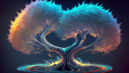 Fototapeta premium Abstract fantasy tree background wallpaper design