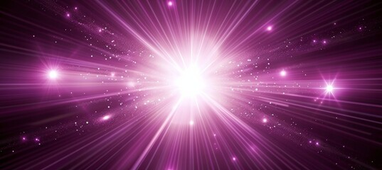 Naklejka premium Mesmerizing pink light burst abstract rays on dark pink with lavender and golden sparkles