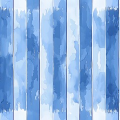 A blue and white striped background with splatters of paint. The background is a mix of blue and white stripes, with splatters of paint adding a sense of chaos and movement. Scene is one of creativity