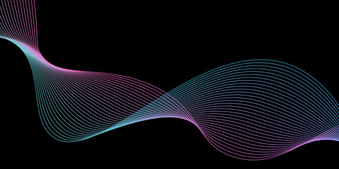 Abstract background vector template with wavy lines vector pattern,Dark luxury background design.Futuristic technology and business concept,Vector futuristic minimal design,