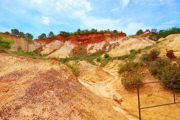 Ocher deposits in the so-called “French Colorado” in the town of Rustrel, Provence in southern France.