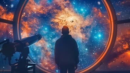Person Mesmerized by the Vast Beauty of the Universe in Space