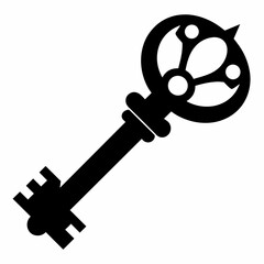 Obraz premium Key black silhouette illustration 