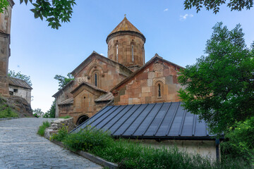 Fototapeta premium Paved road leading to the Saint Saba church of the Sapara monastery