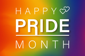 Happy pride month colorful rainbow gradient background vector design