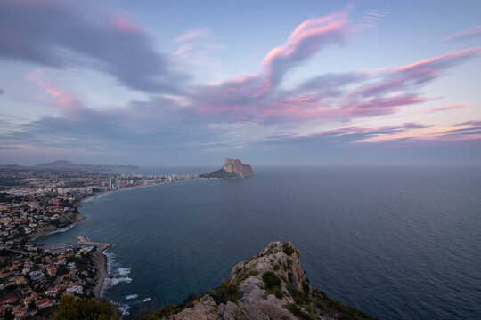 View of Calpe from "Morro de Toix" viewpoint in Alicante (Spain)