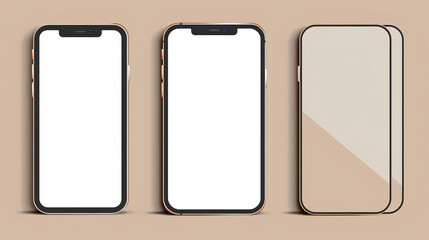smartphone mockup with blank white screen in realistic