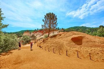 Ocher deposits in the so-called “French Colorado” in the town of Rustrel, Provence in southern...