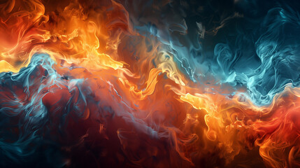 Abstract Fire and Smoke, Red yellow fire color