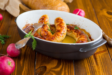 homemade sausage baked in the oven