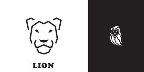 Lion logo vector illustration design, lion head logo design, Logo Silhouette