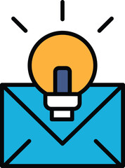 light bulb is on top of an envelope