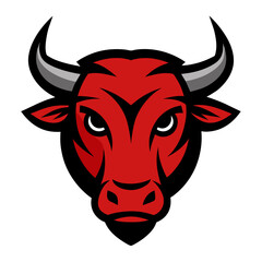 Angry Bull Face Vector Logo Illustration