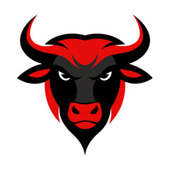 Angry Bull Face Vector Logo Illustration