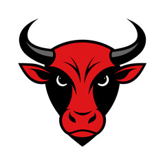 Angry Bull Face Vector Logo Illustration