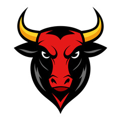 Angry Bull Face Vector Logo Illustration