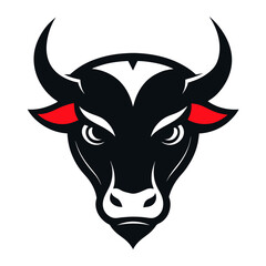 Angry Bull Face Vector Logo Illustration