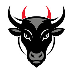 Angry Bull Face Vector Logo Illustration