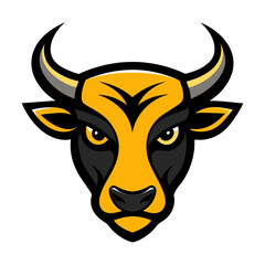 Angry Bull Face Vector Logo Illustration