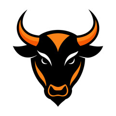 Angry Bull Face Vector Logo Illustration