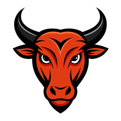 Angry Bull Face Vector Logo Illustration