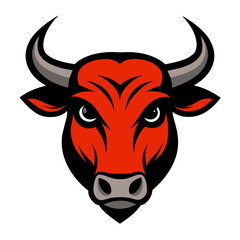 Angry Bull Face Vector Logo Illustration