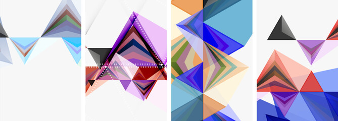 Triangle blend geometric concept poster designs for wallpaper, business card, cover, poster, banner, brochure, header, website
