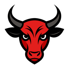 Angry Bull Face Vector Logo Illustration