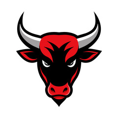 Angry Bull Face Vector Logo Illustration