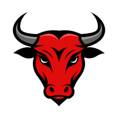 Angry Bull Face Vector Logo Illustration