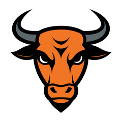 Angry Bull Face Vector Logo Illustration