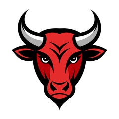 Angry Bull Face Vector Logo Illustration