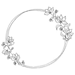 Hand drawn floral arrangement for invitation and greeting cards