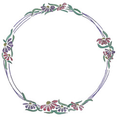 Hand drawn floral arrangement for invitation and greeting cards