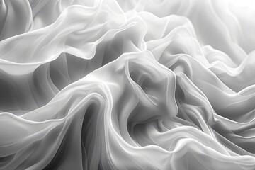 Obraz premium Elegant White Fabric Waves Close-Up