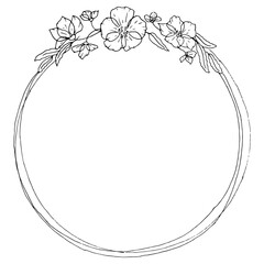 Hand drawn floral arrangement for invitation and greeting cards