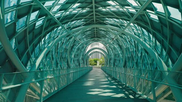 Saloma Link Bridge in Daylight, Urban Landmark of Kuala Lumpur
