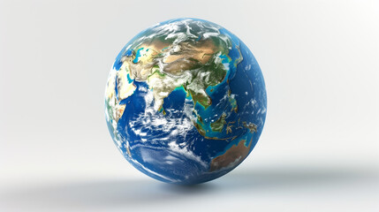 Fototapeta premium 3D Planet Earth Globe on White Background