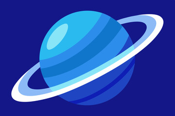 blue saturn vector illustration