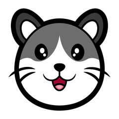 Hamster Face Logo Vector Illustration
