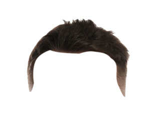 Male hairstyle with brown hair isolated on white