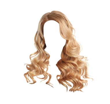 Beautiful female hairstyle with blonde hair isolated on white