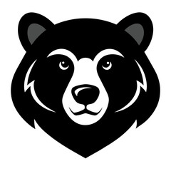 Bear Face Logo Vector Illustration on White Background
