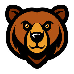Bear Face Logo Vector Illustration on White Background