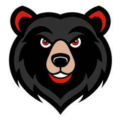 Bear Face Logo Vector Illustration on White Background