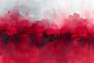 Urban Abstract Art with Red and Black Layers